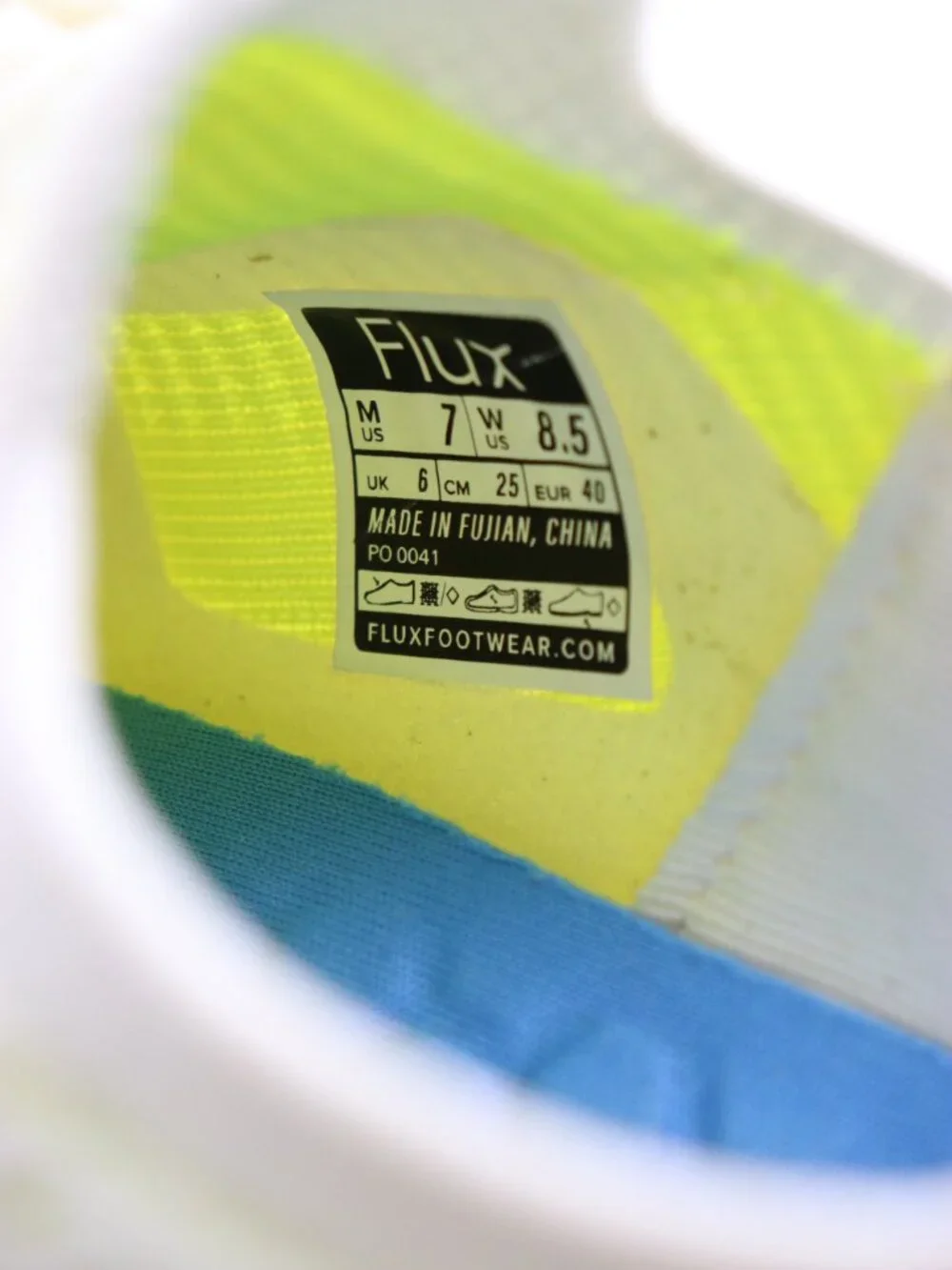 Fluxw Adapt Runner White Neon Men's 7 Womens 8.5 Running Athletic Walking Sneake